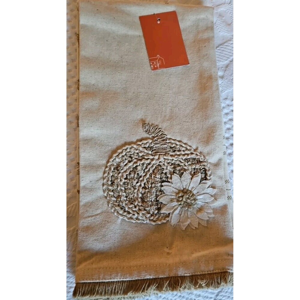 Rachel Ashwell Farmhouse Towels Set of 3 Fall Hallowen Thanksgiving 20x 28" NWT